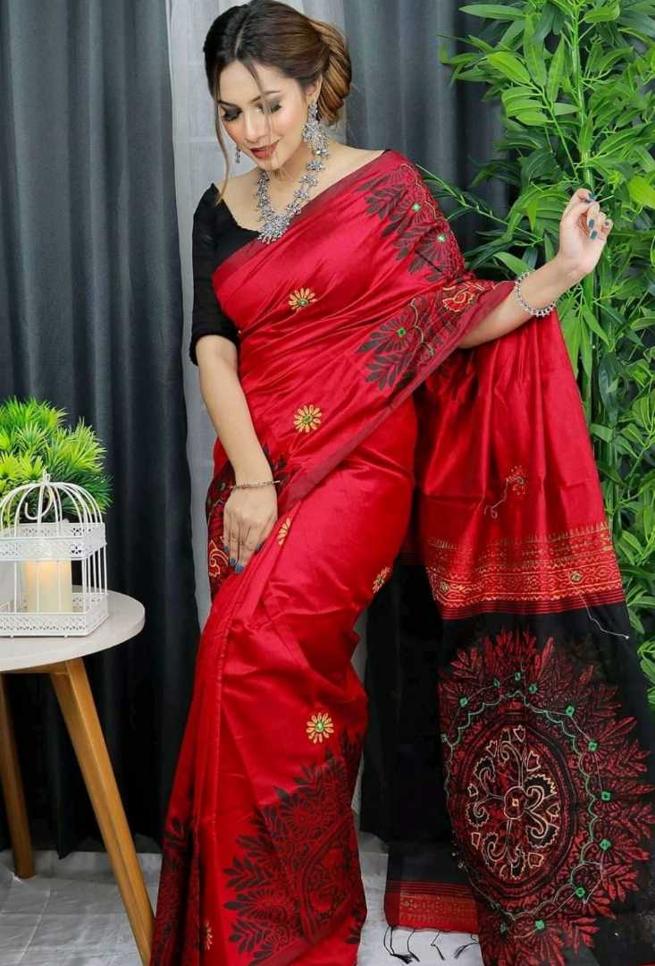 ধুপিয়ান,সিল্ক,শাড়ি,এমব্রয়ডারি