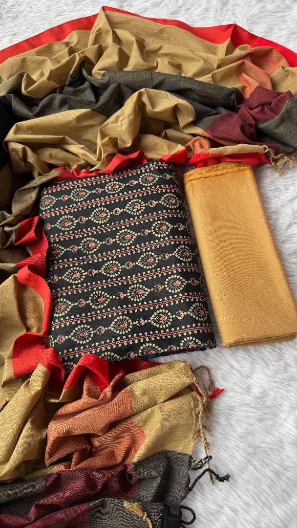 অরিজিনাল,আড়ং,স্লাব,কটন,থ্রি-পিস,(সেলাই,ছাড়া)