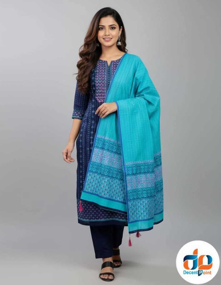 পিওর,কটন,ব্লক,থ্রি,পিস,(সেলাই,ছাড়া)