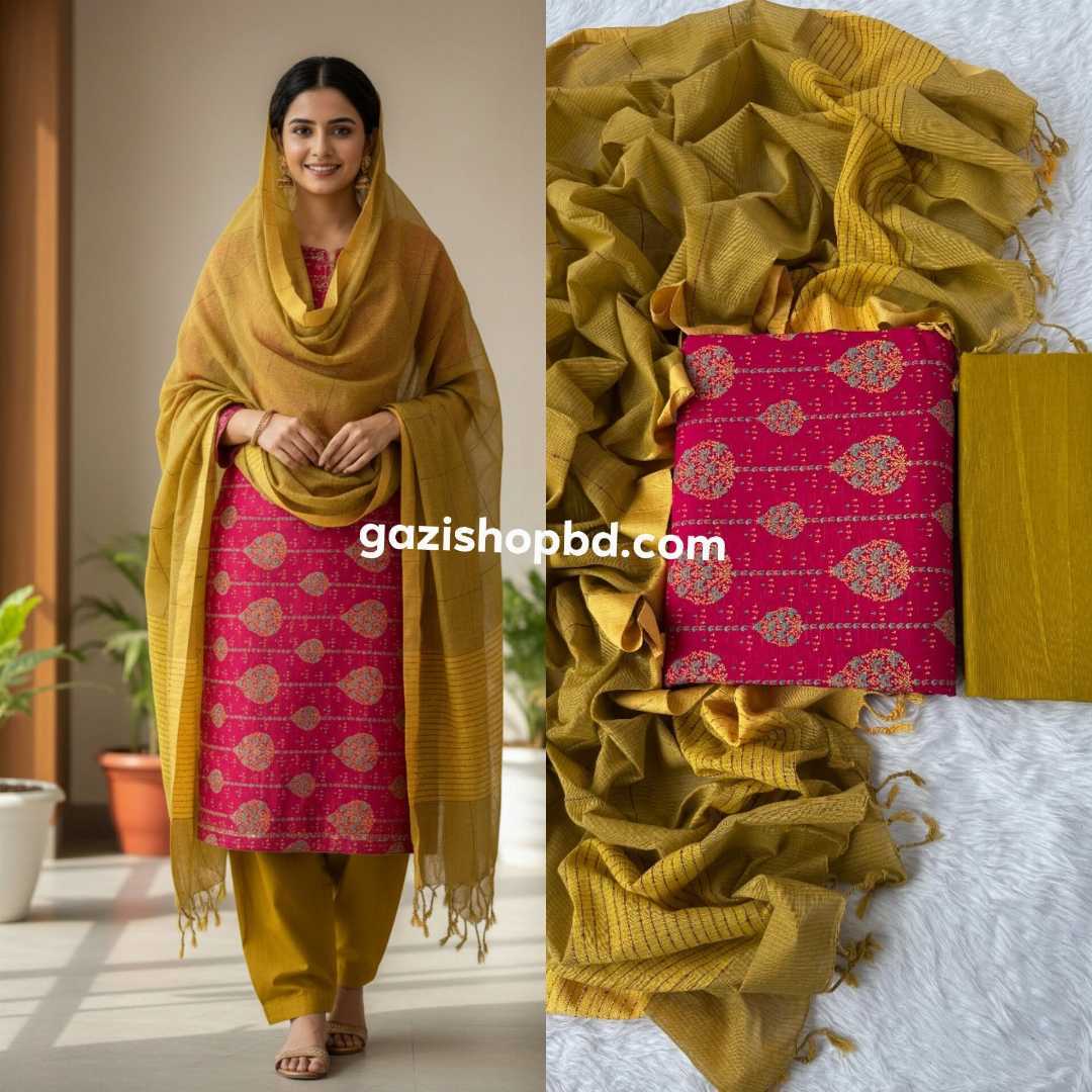 অরিজিনাল,আড়ং,স্লাব,কটন,থ্রি-পিস,(সেলাই,ছাড়া)