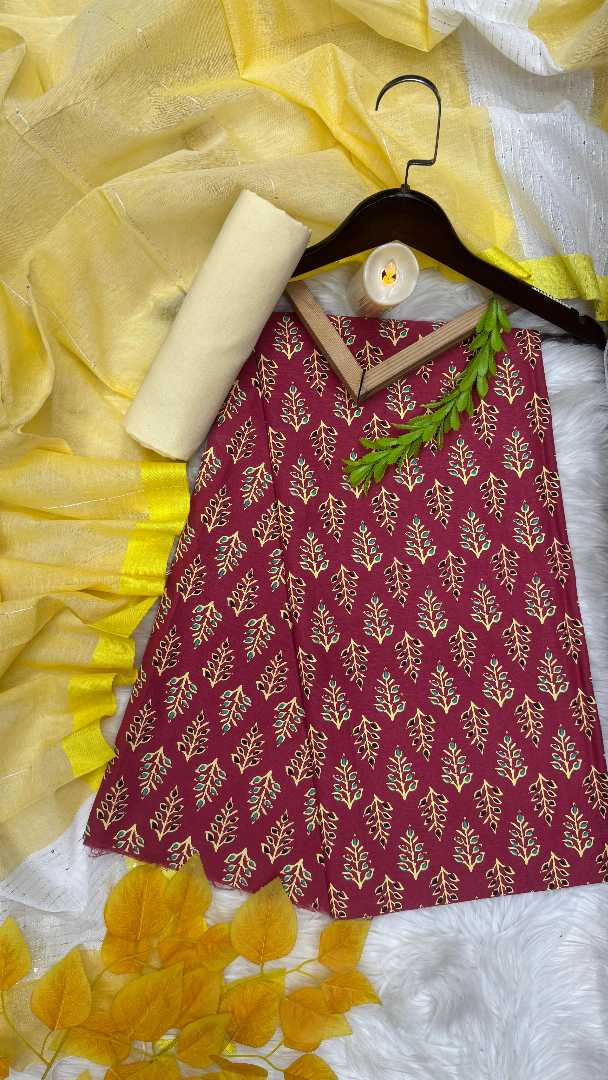 অরিজিনাল,আড়ং,স্লাব,কটন,থ্রি-পিস,(সেলাই,ছাড়া)