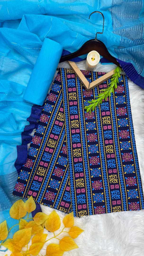 অরিজিনাল,আড়ং,স্লাব,কটন,থ্রি-পিস,(সেলাই,ছাড়া)