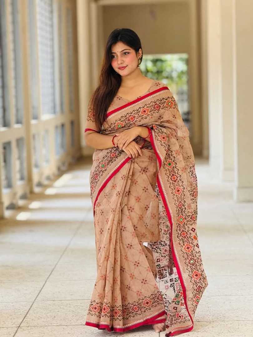 এমব্রয়ডারি তাঁত বুটিকস সিল্ক শাড়ি