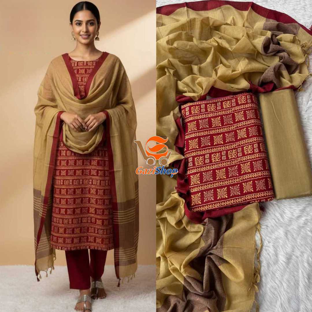 আড়ং,স্লাব,কটন,থ্রি-পিস,(সেলাই,ছাড়া)