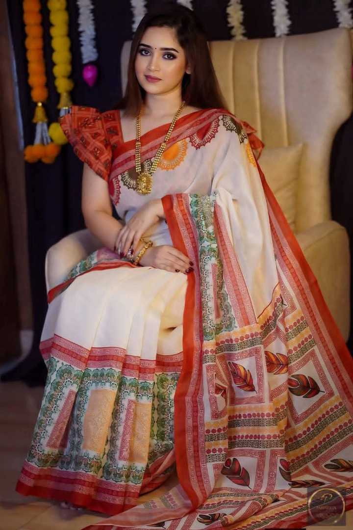 প্রিমিয়াম,সেমি,সিল্ক,ডিজিটাল,প্রিন্ট,শাড়ি,+,ব্লাউজ,পিস